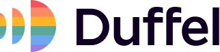 Duffel logo with pride colours